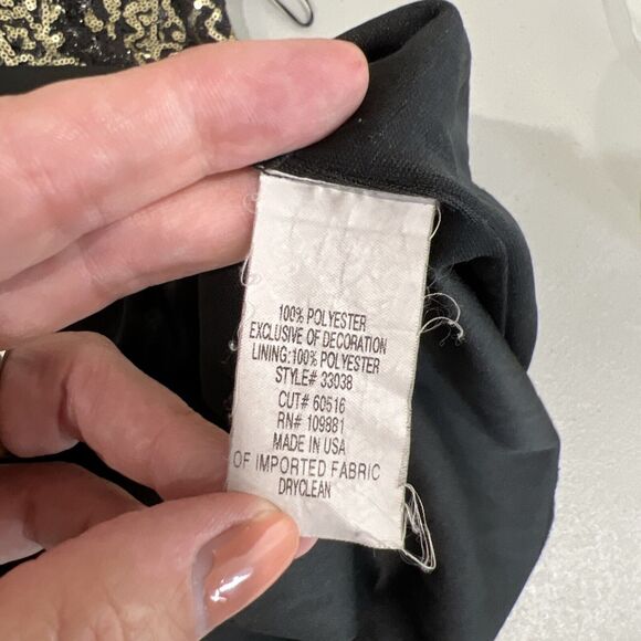 Slate Willow 6 Black Gold Mae Sequin Party Dress Little Black Bold - Picture 8 of 11